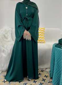 2025 dernière conception islamique à la mode femmes Abaya respirant léger Vintage à manches longues robe musulmane Plus traditionnel - Product Image 2