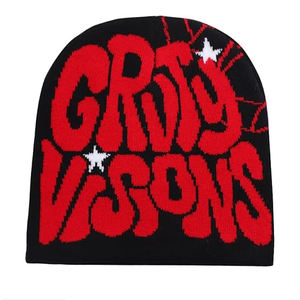 Gorro de punto personalizado OEM al por mayor gorros a granel gorros de calavera de punto de moda cálido invierno barato logotipo bordado proveedor - Product Image 1
