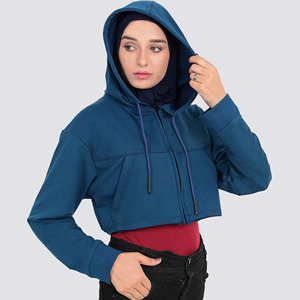 Sweat-shirt court de qualité supérieure, haut court pour femmes, sweat-shirt à cordon de serrage, haut court de fitness, ensemble de sweat-shirts courts pour femmes, vente en gros - Product Image 6