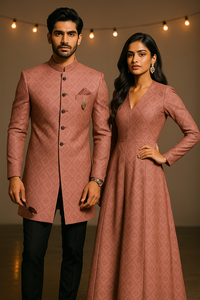 ผ้าทอสำหรับตัดชุด ผ้าทาฟต้า ทอสี วิสโคส/โพลีเอสเตอร์ สำหรับชุดเชอร์วานี โจดปุรี ชุดพื้นเมือง ชุดสูท 3 ชิ้น สำหรับผู้ชาย/ผู้หญิง - Product Image 3