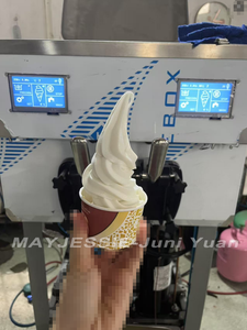 Machine à gelato et yaourt glacé, système à 3 saveurs, machine automatique à faire des cornets de glace avec un appareil à gaufres - Product Image 6
