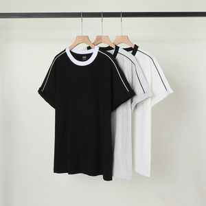 Camiseta de Nuevo Estilo, 260 g/m², 100 % Algodón, Líneas de Color en Contraste, Camiseta Oversize a Rayas, Camisetas con Logotipo Impreso Personalizado, Precio Responsable - Product Image 3