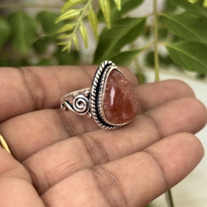Bagues SunStone en gros, très vendues, plaquées argent avec pierre précieuse naturelle, faites à la main, dernières tendances de la mode, en laiton - Product Image 3