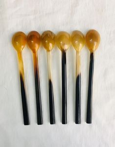 High Quality Natural Horn <b>Gold</b> Plated Mirror Salad <b>Serving</b> <b>Spoon</b> Customized Design Eco-Friendly Home Hotel Wedding Party - Product Image 4