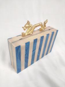 Artisanat indien, pochette de soirée en résine personnalisée, ange, sac à main pour femme, peint à la main, cadeau de mariage - Product Image 2