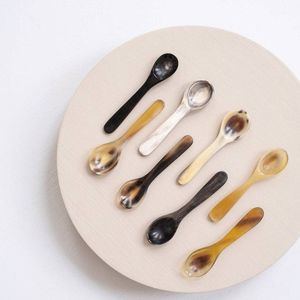 Cuerno de búfalo Cubiertos de madera Cucharas para café Té helado Ensalada Té de la tarde-Vajilla Cucharas - Product Image 3