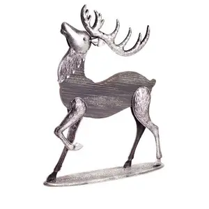 Ornamento di renna in argento alluminio decorazione natalizia con supporto disponibile a prezzo ragionevole