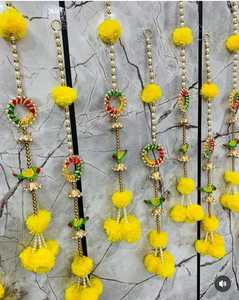 Caléndula amarilla y loro Tota cadena decorativa guirnalda de flores esponjosas artificiales para puerta de casa templo Diwali boda Pooja Decoración - Product Image 2