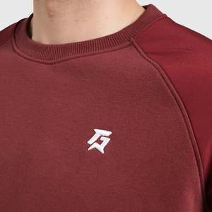 Sudadera Bordada con Dígitos Color Granate, 100% Algodón French Terry, Talla XL, para Gimnasio y Entrenamiento - Product Image 5