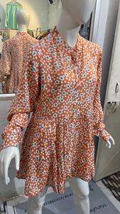 Vestido Midi de algodón para mujer, estampado de túnica tejida con bloques de color rosa y verde, cintura Natural para uso diario, fiestas, lavable - Product Image 3