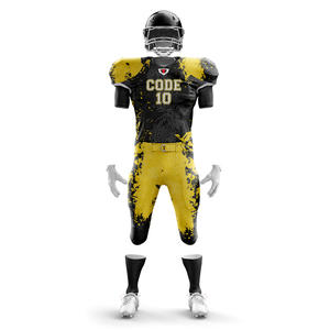 Conjunto de camiseta de fútbol americano de manga corta sublimada personalizada para jóvenes, uniformes de poliéster 100% transpirables, logotipo frontal, precios bajos - Product Image 2