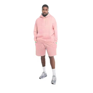 OEM Streetwear Jogger sudaderas con capucha pantalones cortos conjuntos de manga larga sudadera personalizada Sudadera con capucha pantalones cortos conjuntos logotipo personalizado chándales transpirables - Product Image 2