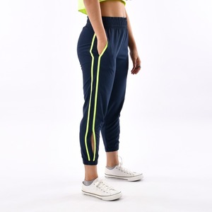 Señoras cintura alta abertura lateral azul marino mujer impreso Unisex pantalones de chándal personalizado chándal Jogger pantalón para mujer - Product Image 1