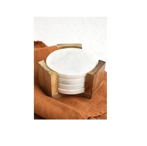 Sous-verre en marbre et coussinets, sous-verre de table, logo personnalisé, marbre véritable fait à la main pour la maison, la cuisine et le dessus de table, pour les tasses à boire - Product Image 4