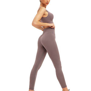Women's Running Tracksuit <b>Long</b> Sleeve Gym <b>Top</b> and High-Waisted Yoga <b>Leggings</b> Two-Piece Activewear - Product Image 6