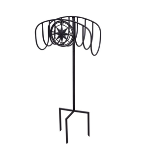 Soporte de manguera de Metal de hierro resistente superventas soporte de Color negro a prueba de herrumbre para jardín césped y patio al aire libre personalizado - Product Image 1