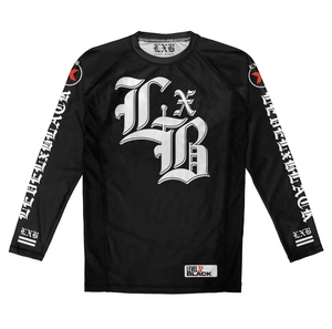 เสื้อรัดกล้ามเนื้อออกแบบ OEM สำหรับ MMA BJJ พิมพ์ลายด้วยความร้อนตามสั่ง UPF50+ เป็นมิตรกับสิ่งแวดล้อม ป้องกันรังสียูวี ระบายอากาศได้ดี น้ำหนัก 220 กรัม แบบสั้น สำหรับทุกเพศ - Product Image 1