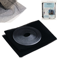 Moustiquaire de fenêtre noire au design moderne 150x150 en polyester, avec écran magnétique en fibre de verre, résistante aux insectes, facile à installer pour hôtels