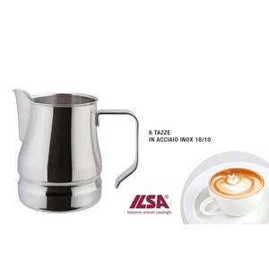 Ilsa Evolution Brocca per Cappuccino da 6 Tazze in Acciaio Inox 18/10 Premium - Product Image 1