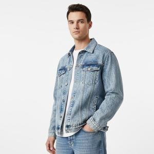 Veste en jean pour hommes 100% coton Fournisseur d'usine OEM Vente en gros sur mesure Vêtements d'extérieur élégants et tendances Streetwear à l'avant - Product Image 6