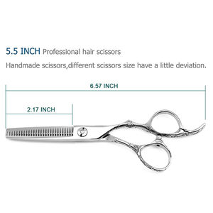 Ciseaux professionnels pour éclaircir les cheveux, en acier inoxydable droit, pour droitiers, design équilibré pour la coiffure et le toilettage, pour les barbiers - Product Image 3