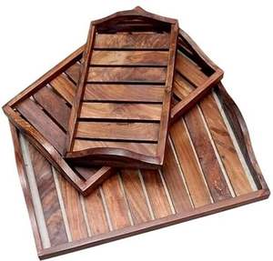 ถาดไม้ตกแต่งบ้านสำเร็จรูป  สามารถปรับแต่งได้จากโรงงาน สำหรับเสิร์ฟอาหาร จัดเก็บของ ถาดอเนกประสงค์สำหรับห้องนั่งเล่น - Product Image 2