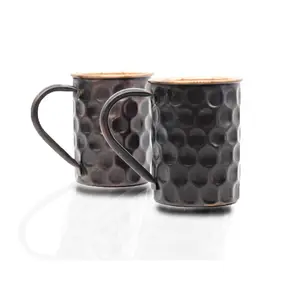 Mug Moskow Bage logam baru Mug luar hitam desain berlian dalam ruangan Mug pesta untuk hadiah pernikahan ornamen minuman lembut