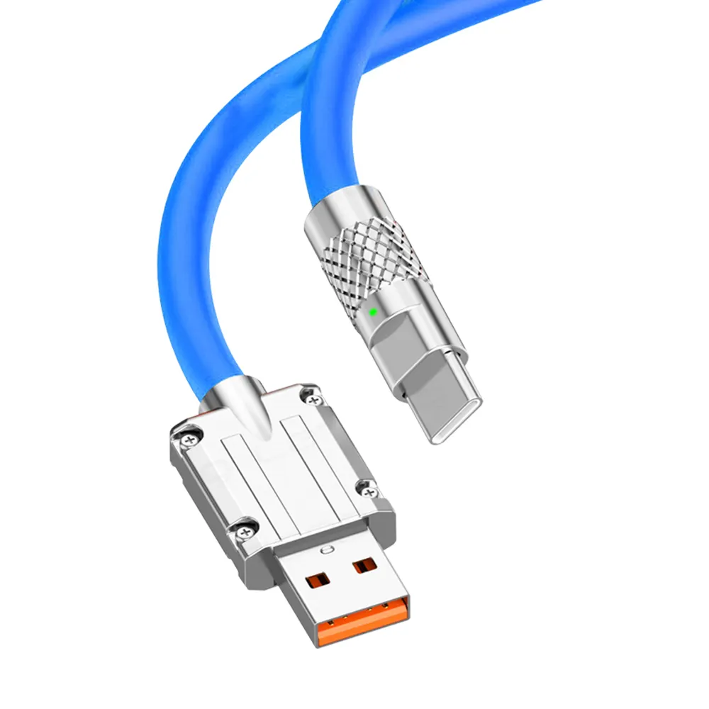 Cabo usb mais vendido, carregamento rápido, cabo de dados de 1m, tipo c, grosso, macio, od, 6mm, carregamento rápido