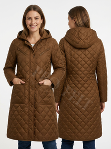 Street Style Light Weight Long Quilted <b>Coats</b> Hooded Winter Warm Padded Button Front Casual Outdoor <b>Plus</b> <b>Size</b> Quilted Long <b>Coats</b> - Product Image 5