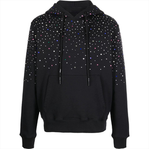 Pull à capuche dernière conception hommes conception personnalisée Streetwear fermeture éclair hommes strass sweats à capuche sweats vêtements d'hiver - Product Image 4