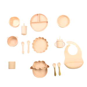 Juego de comedor de silicona seguro sin BPA para bebés con plato, cuenco, cuchara, tenedor y babero, gran regalo ecológico para bebés - Product Image 3