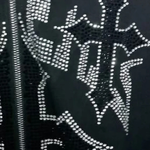 Streetwear personnalisé automne hiver sweat à capuche surdimensionné 100% coton brillant strass Logo nouvelle impression numérique fermeture éclair à capuche veste - Product Image 3