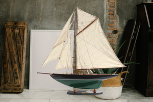 PENDUICK Handmade Painted Wooden Sailing <b>Boat</b> Model Tabletop Feng Shui for Home Decoration Easter Christmas Chinese New Year - Product Image 5