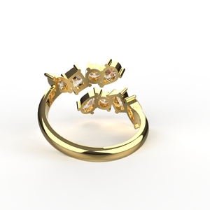 Avarta Gold Wavy Fancy Lab Grown Diamond Ring Hermosa colección de joyas para cualquier evento Pieza de joyería única - Product Image 3