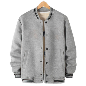 Chaqueta de bombardero universitaria elegante transpirable a prueba de viento de invierno de manga larga de algodón 100% de lona de alta calidad para Unisex - Product Image 1