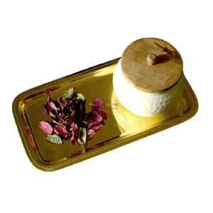 Bandeja DE SERVICIO DE Metal Rectangular decorativa para el hogar, Hotel y restaurante, utensilios de cocina duraderos de latón, acero, aluminio y hierro - Product Image 1