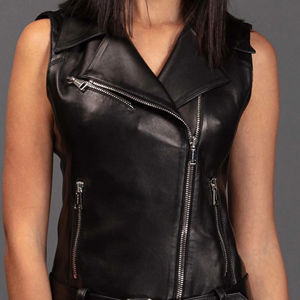 Chalecos de Motocicleta para Mujer al por Mayor, de Alta Calidad, Último Diseño, 100% Genuinos, Vintage, sin Mangas, Transpirables. - Product Image 1