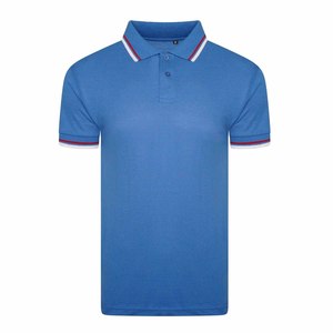 Color púrpura Sólido por encargo Rayas Manga y cuello Único Hombres Mujeres Diseño por encargo Polo Golf Shirt - Product Image 4