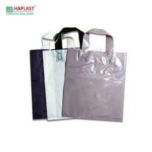 Sacs de courses en plastique flexibles et réutilisables de luxe avec poignée souple en boucle, sacs de transport en HDPE LDPE recyclé, fabrication en usine - Product Image 2