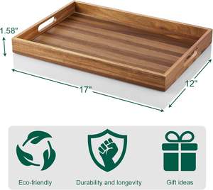 Wooden Serving <b>Tray</b> Food safe Ottoman <b>Eating</b> - Product Image 3