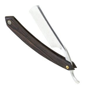 Rasoir à gorge coupe droite manuel en acier allemand de haute qualité pour hommes, manche en bois, rasoir de barbier à bord droit - Product Image 1