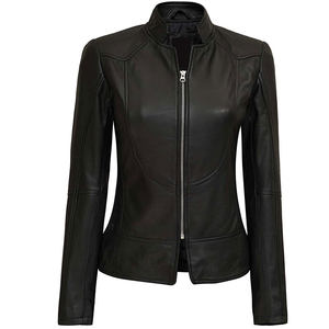 Servicio OEM Venta al por mayor Chaqueta de cuero Mujer 100% Chaquetas de cuero genuino para damas Hecho en Pakistán - Product Image 1