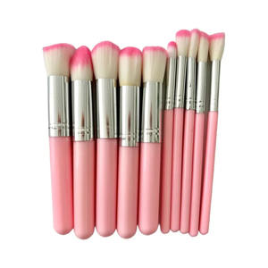 Ensemble de 10 pinceaux kabuki de base Myrva, poils synthétiques, manche en plastique, outils de maquillage - Product Image 3