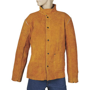 Chaqueta de Soldadura de Cuero Resistente al Fuego, Chaqueta de Seguridad de Alta Resistencia - Product Image 3