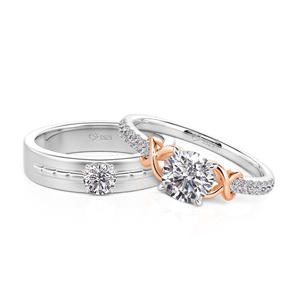 แหวนคู่รัก Jeulia Custom Infinity Eternity Band ทำจากเงินสเตอร์ลิง ชุบโรเดียม - Product Image 1