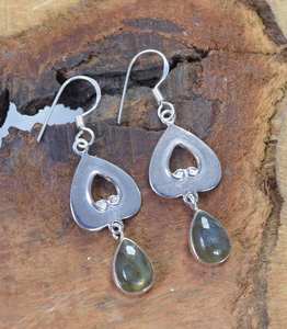 Boucles d'oreilles à crochet en argent sterling avec labradorite, pierres précieuses de lune noire faites à la main, bijoux élégants, cadeaux pour femmes - Product Image 6