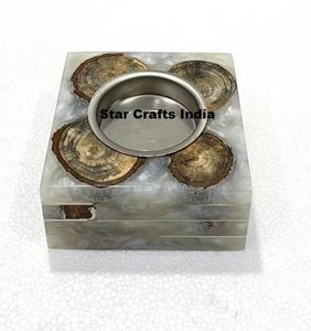 Brûleur à Bakhoor en résine époxy, spécial Ramadan, fait à la main, incrustation de bois, Mubkhara Madkhan, brûleur à encens en bois parfumé, support à charbon de bois Oud - Product Image 2