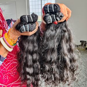 Bundle de cheveux Remy bruts ondulés non traités, couleur noire ondulée, extension de cheveux humains du temple indien, vendeur en gros - Product Image 4