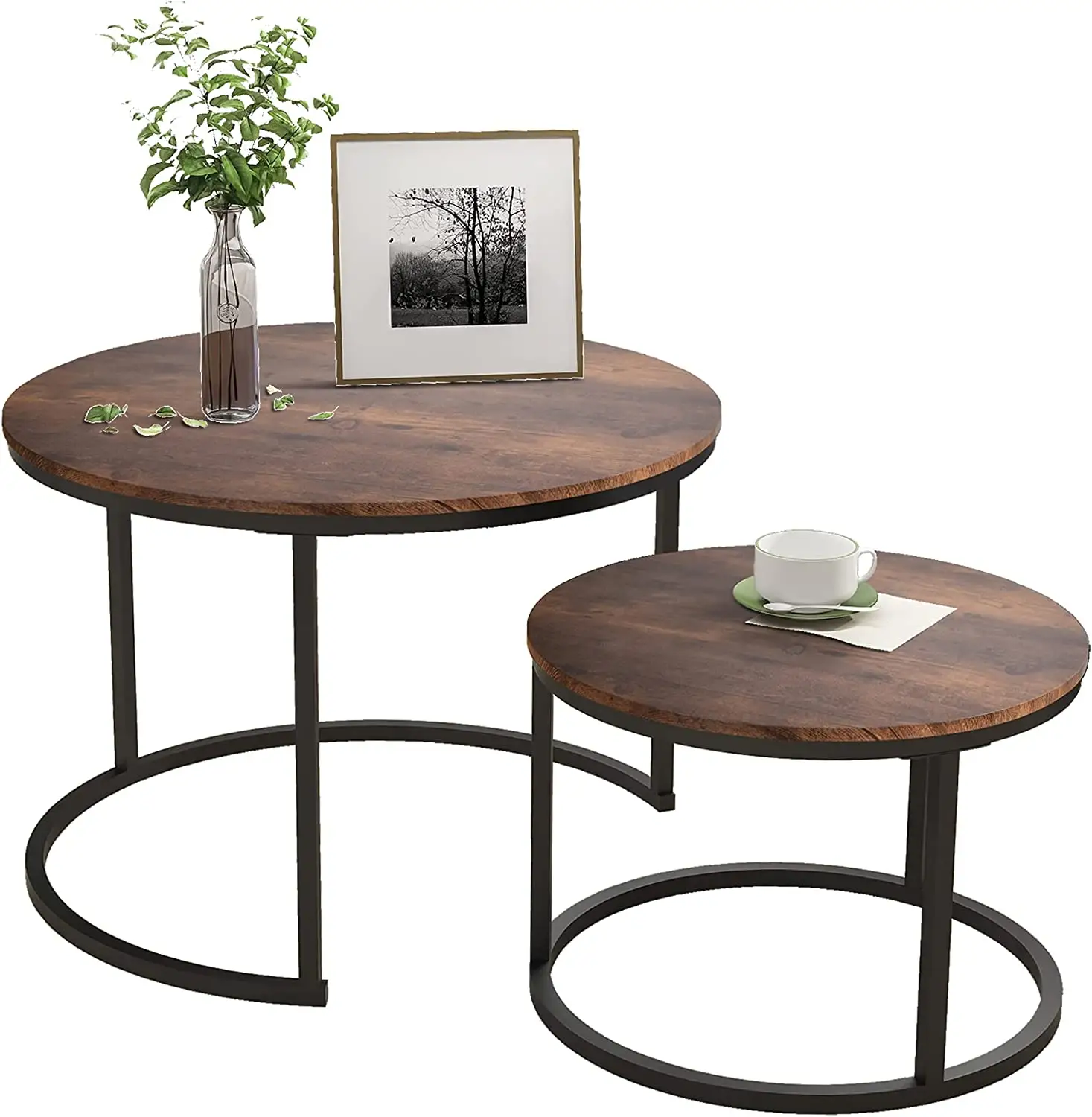 Высококачественный журнальный столик из дерева, набор из 2 торцевых столов для гостиной, складные боковые столы ручной работы от Adiba, домашний декор