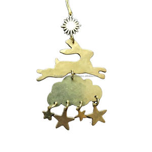 Adornos navideños chapados en oro y artesanías Artículo colgante de jardín Adornos de metal y acento en colección decorativa - Product Image 1